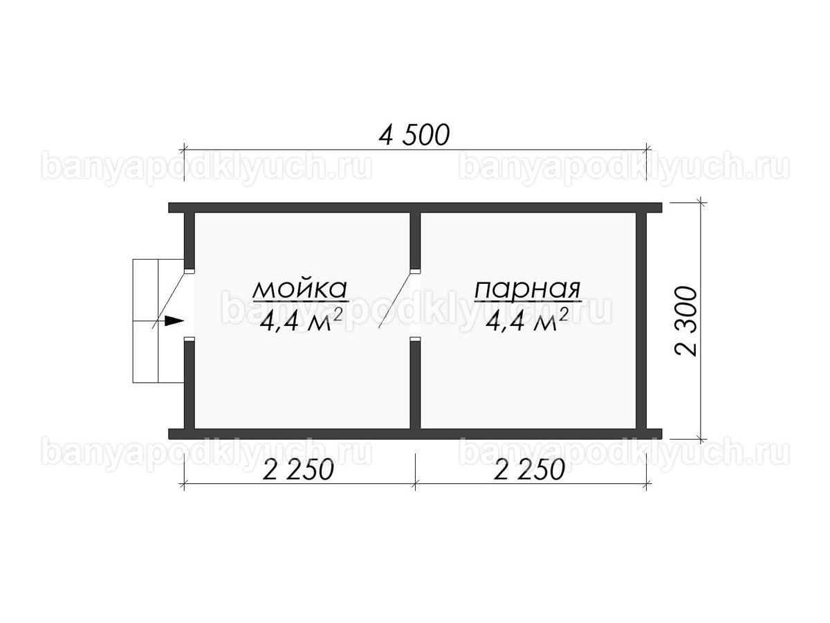 Баня-бочка 4.5x2.3 м Баня-бочка 4.5x2.3 м