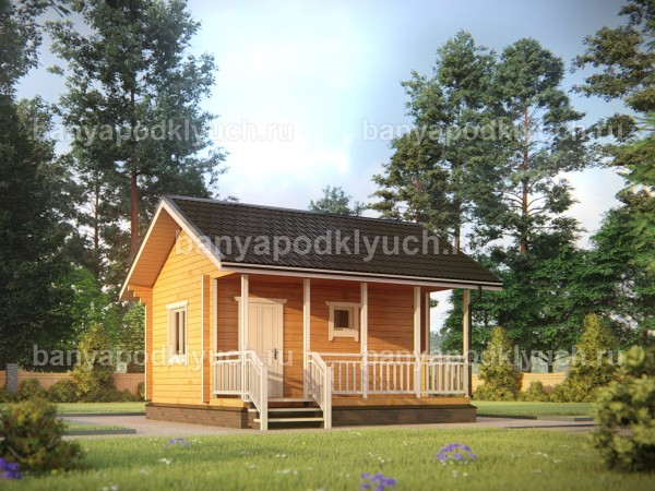 Баня из бруса 5,7 на 5,2 м